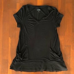 LOGO By Lori Goldstein Short Sleeve Black Tunic